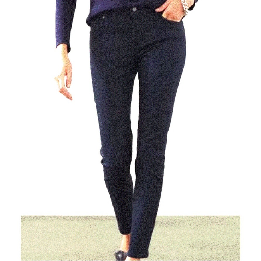 Chicos So Slimming Girlfriend Slim Leg Ankle Jeans Navy Animal Print 00R US 2R